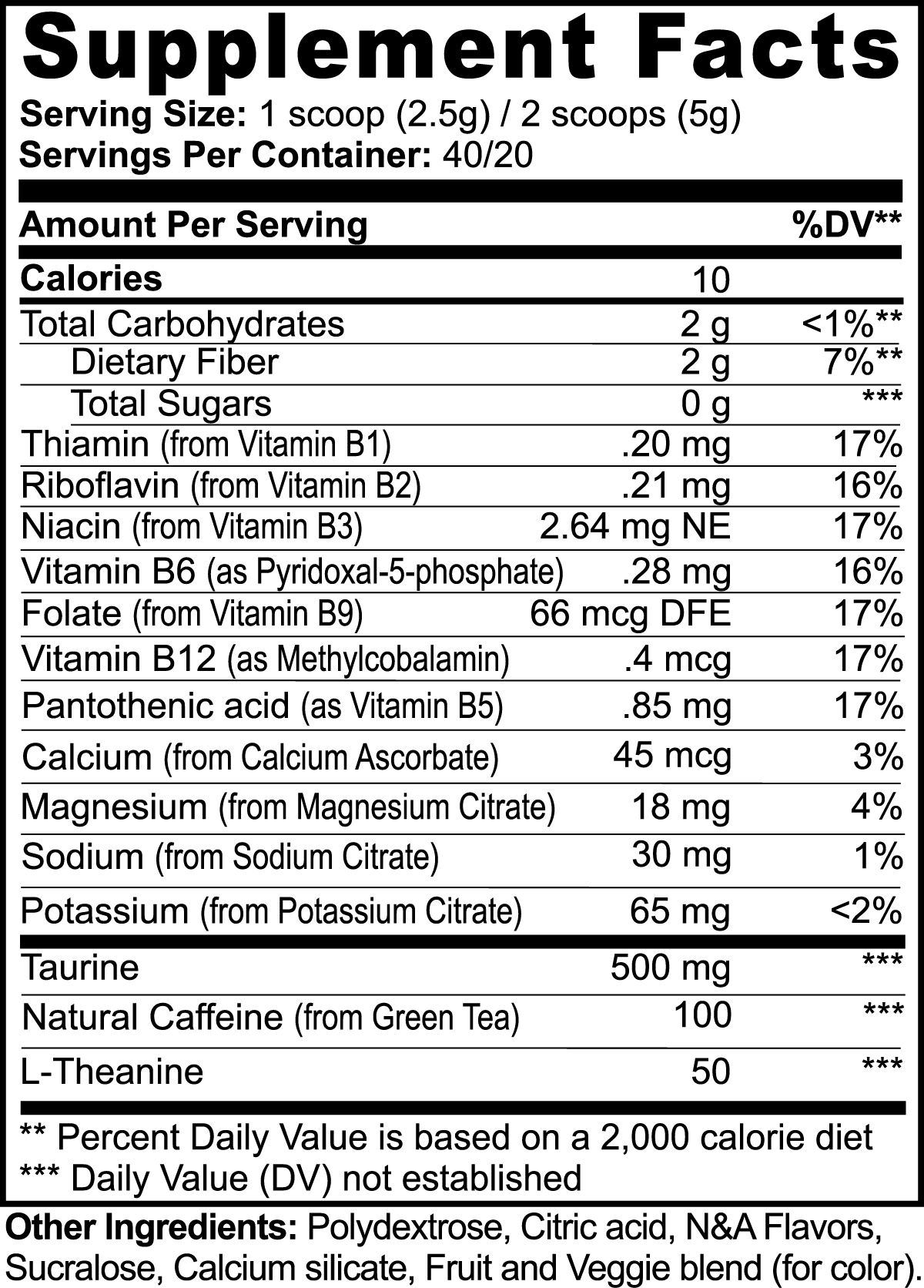 Raw Energy Powder (Fruit Punch) Sugar-Free