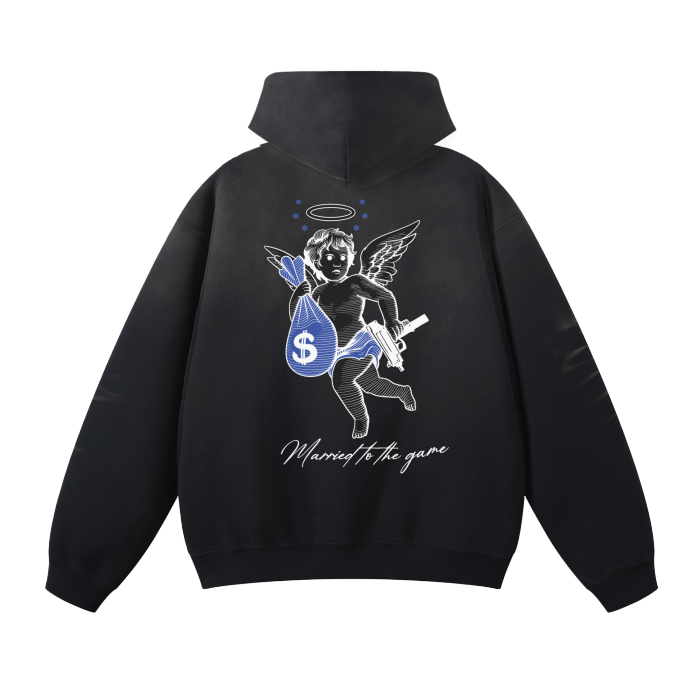 Married to the game - Streetwear Unisex Monkey Washed Dyed Fleece Hoodie