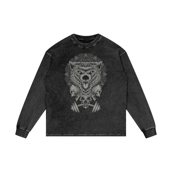 Circus Acid Wash Oversize Long Sleeve T-Shirt