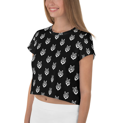 White Wolf All-Over Print Crop Tee