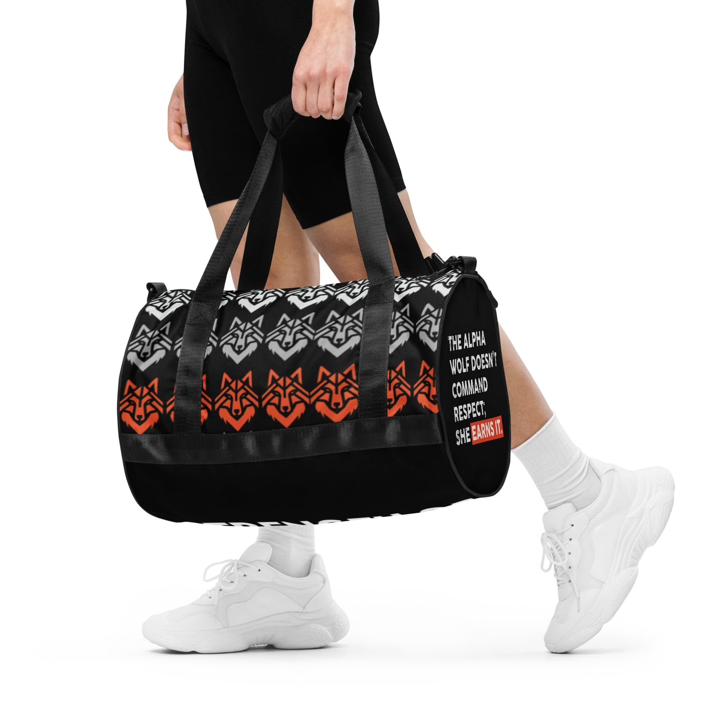 The Wolf Pack Alpha Female Top Predator Wolf gym bag