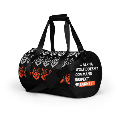 The Wolf Pack Alpha Male Top Predator Wolf gym bag