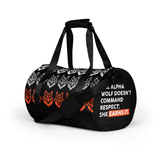 The Wolf Pack Alpha Female Top Predator Wolf gym bag