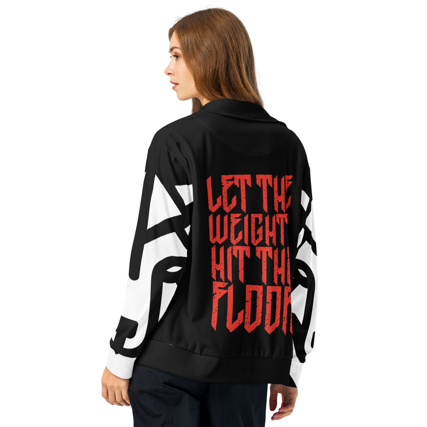 Let the weights hit the floor (red/black) Unisex track jacket