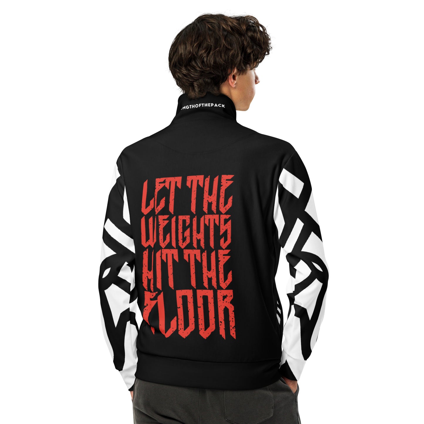 Let the weights hit the floor (red/black) Unisex track jacket