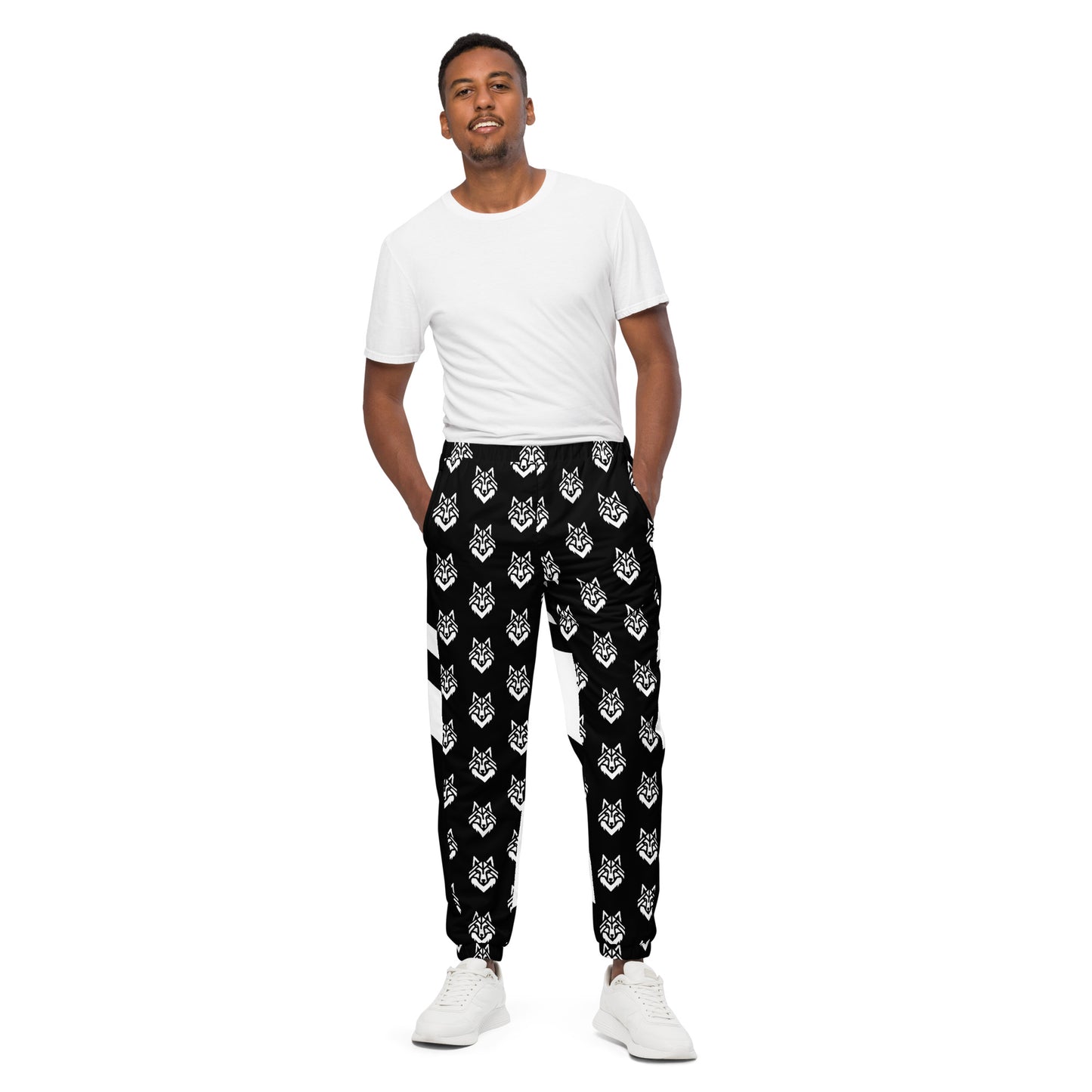 Black White Wolf Unisex track pants