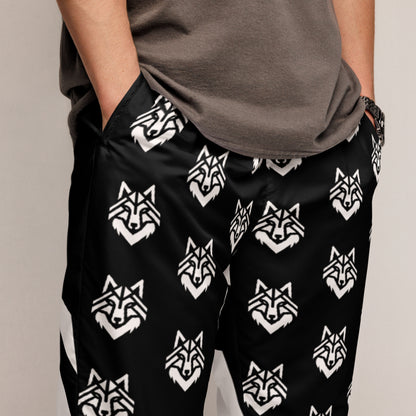 Black White Wolf Unisex track pants