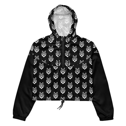 Women’s cropped black windbreaker