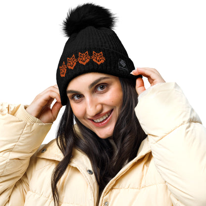 The Wolf Pack Face Columbia pom-pom beanie