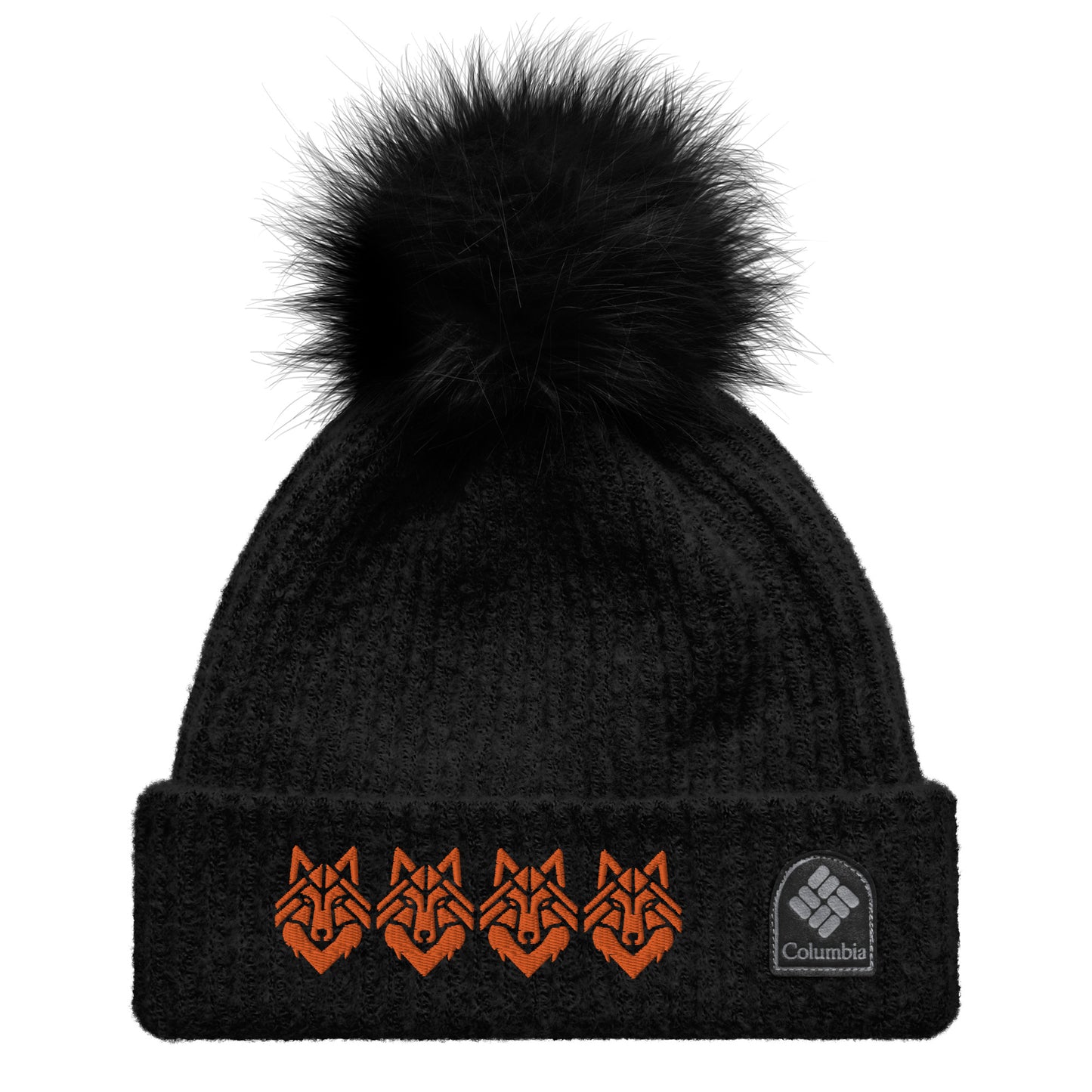 The Wolf Pack Face Columbia pom-pom beanie