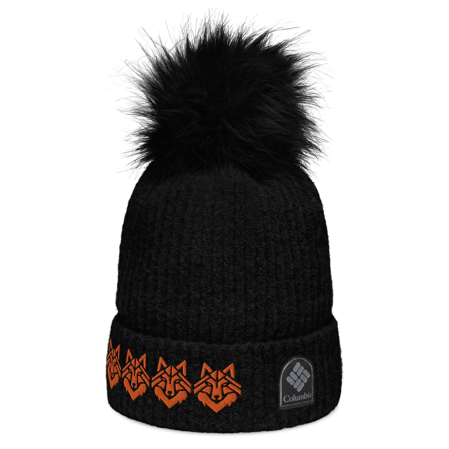 The Wolf Pack Face Columbia pom-pom beanie