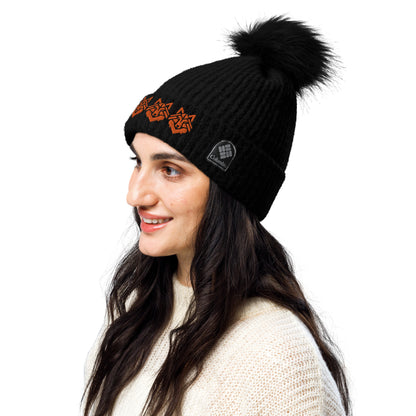 The Wolf Pack Face Columbia pom-pom beanie