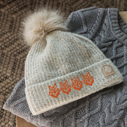 The Wolf Pack Face Columbia pom-pom beanie