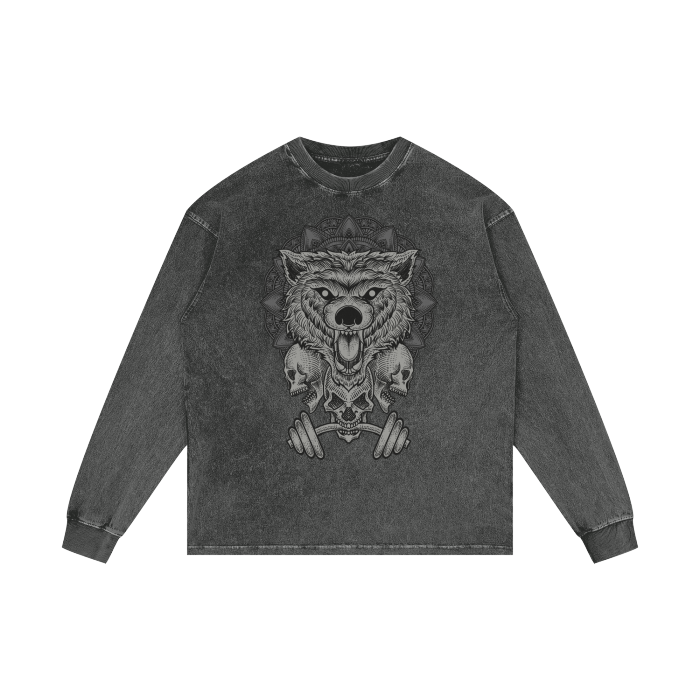 Circus Acid Wash Oversize Long Sleeve T-Shirt