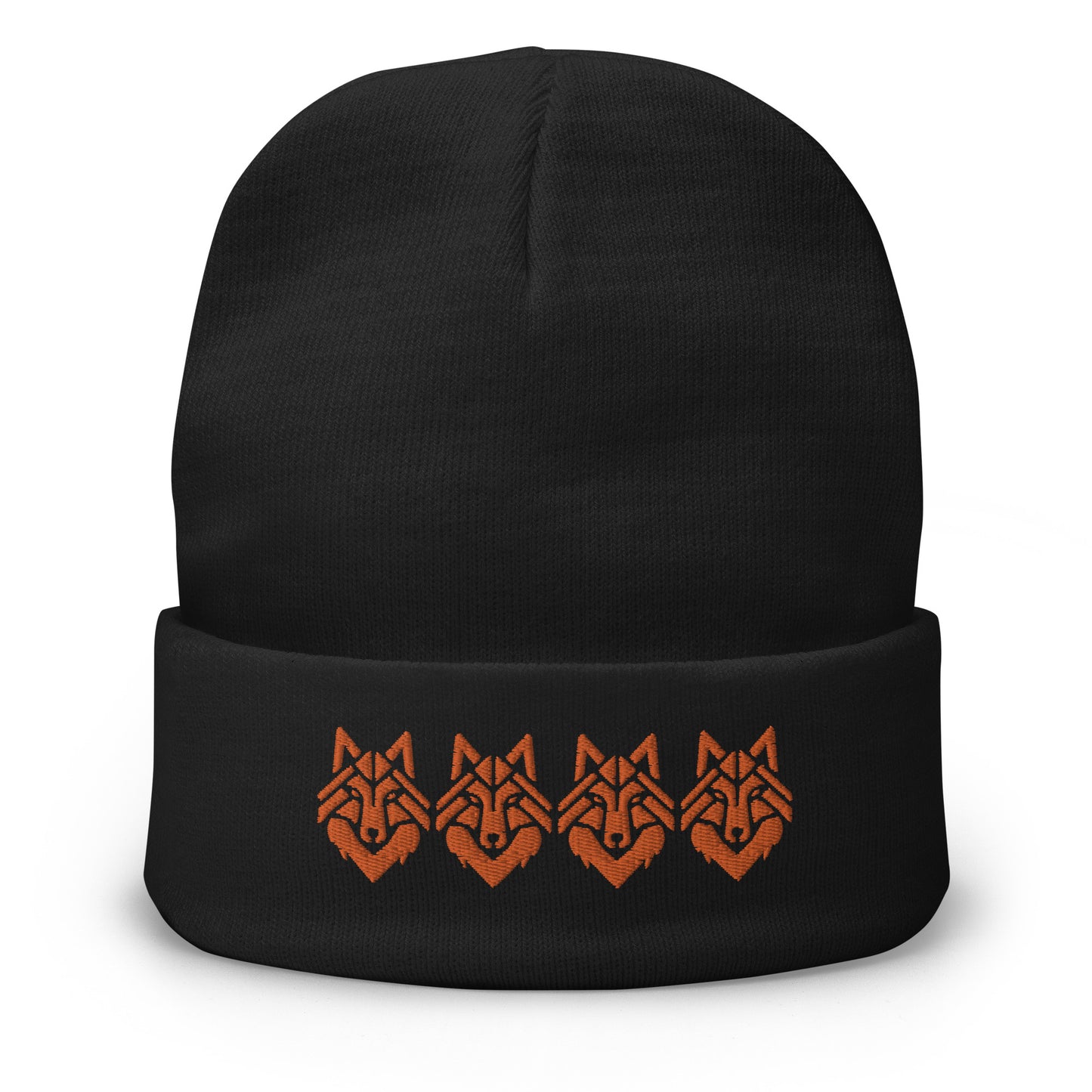 The Wolf Pack Face Embroidered Beanie