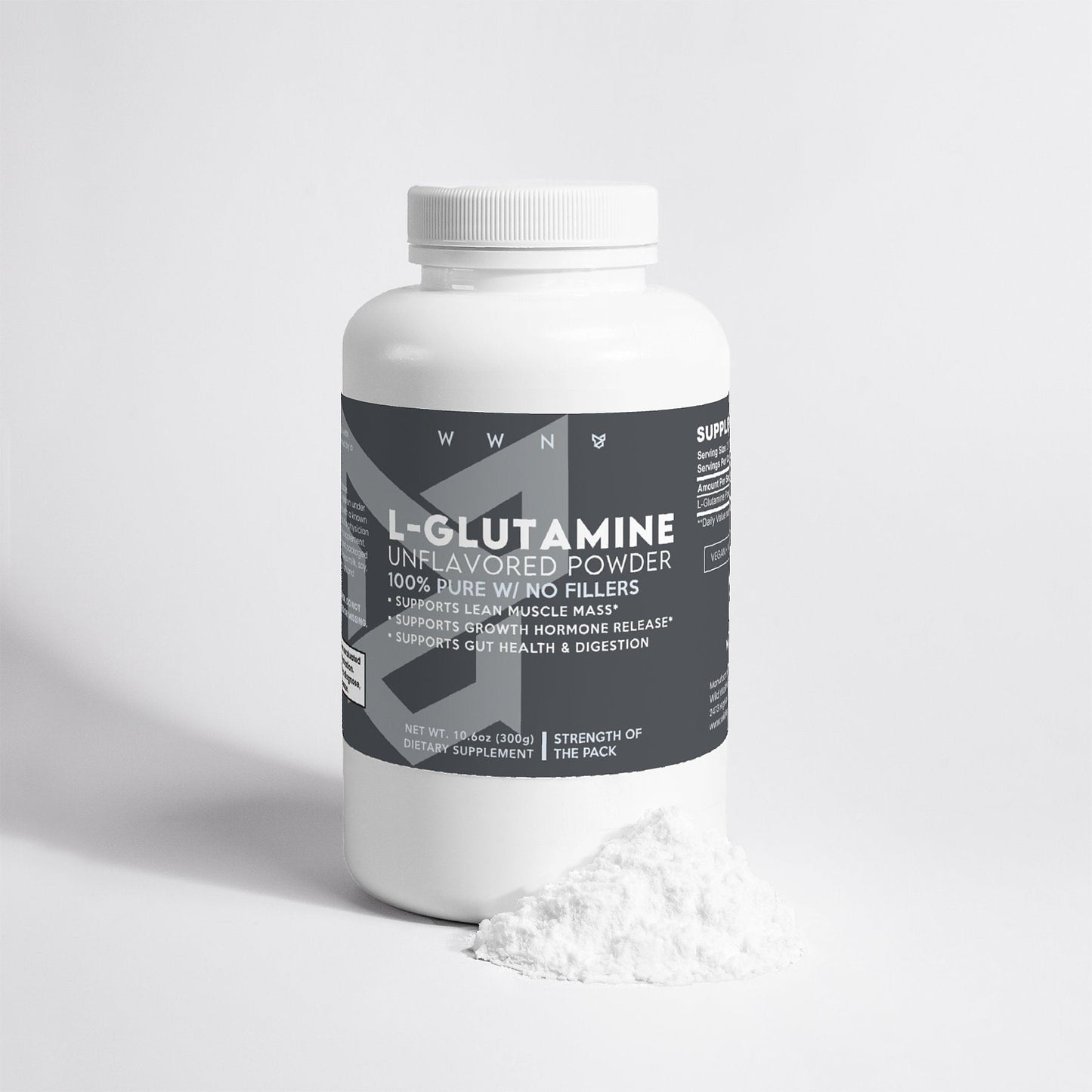 L - Glutamine Unflavored Powder - Wild Wolf Nutrition