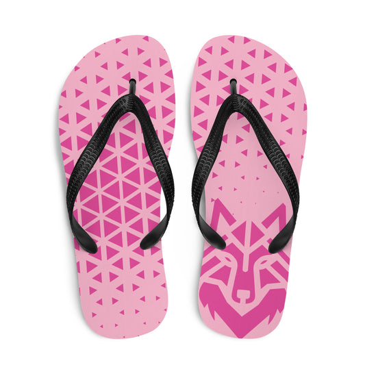 Pink Wolf Flip-Flops