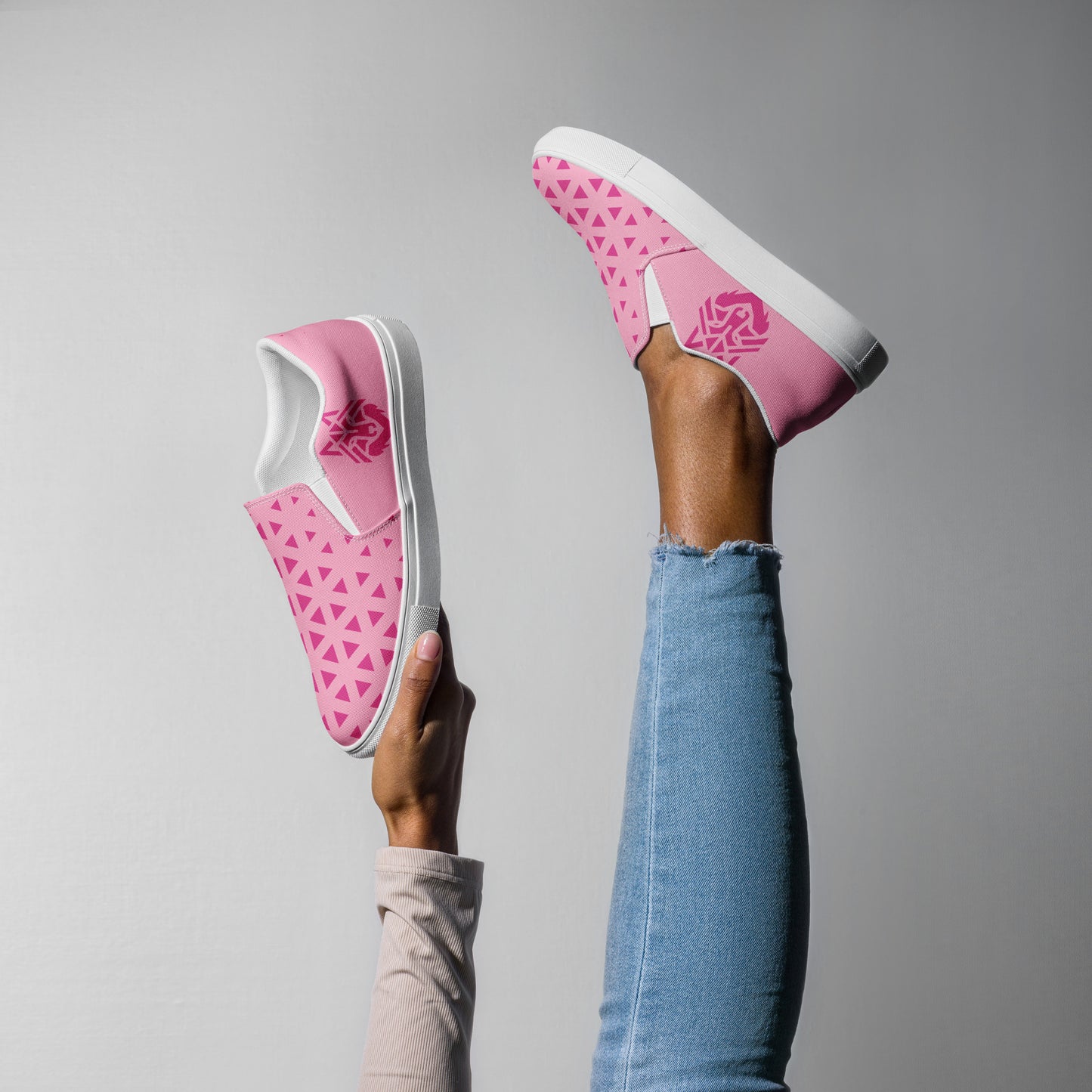 Pink Wolf slip-on canvas shoes