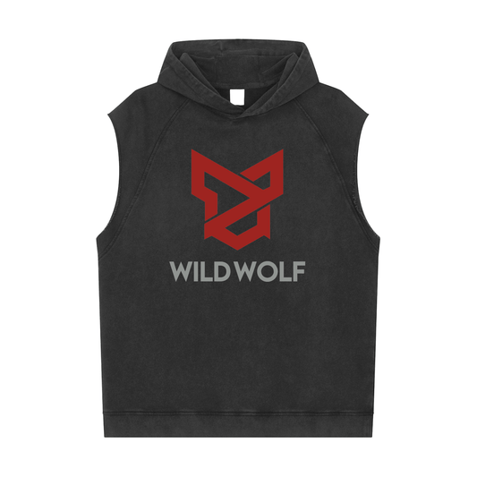 WWN Snow Washed Sleeveless Hoodie - Wild Wolf Nutrition