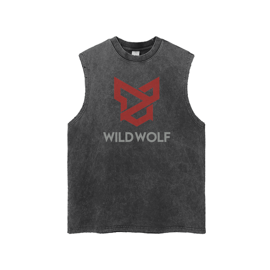 WWN Unisex Snow Washed Frayed Hem Tank Top - Wild Wolf Nutrition